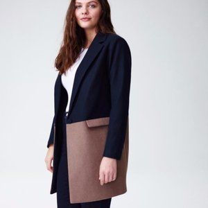 Universal Standard Color Block Wool Coat